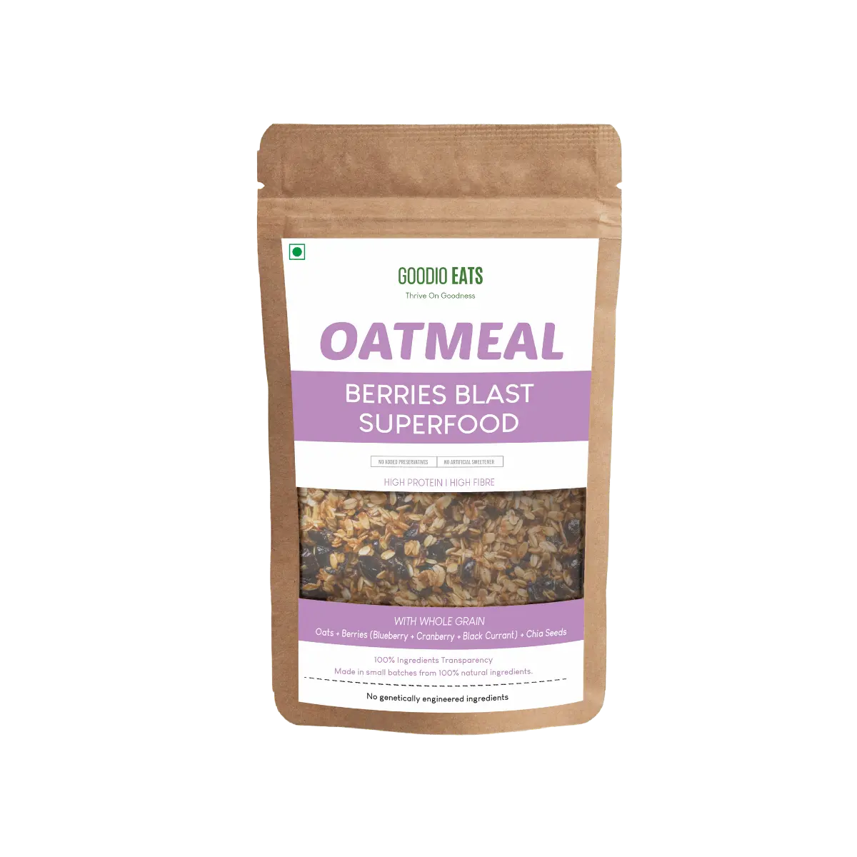 Berries Blast Oatmeal – Healthy Breakfast Oats, Delicious Oatmeal with Mixed Berries, Fiber-Rich Berries Blast Oatmeal