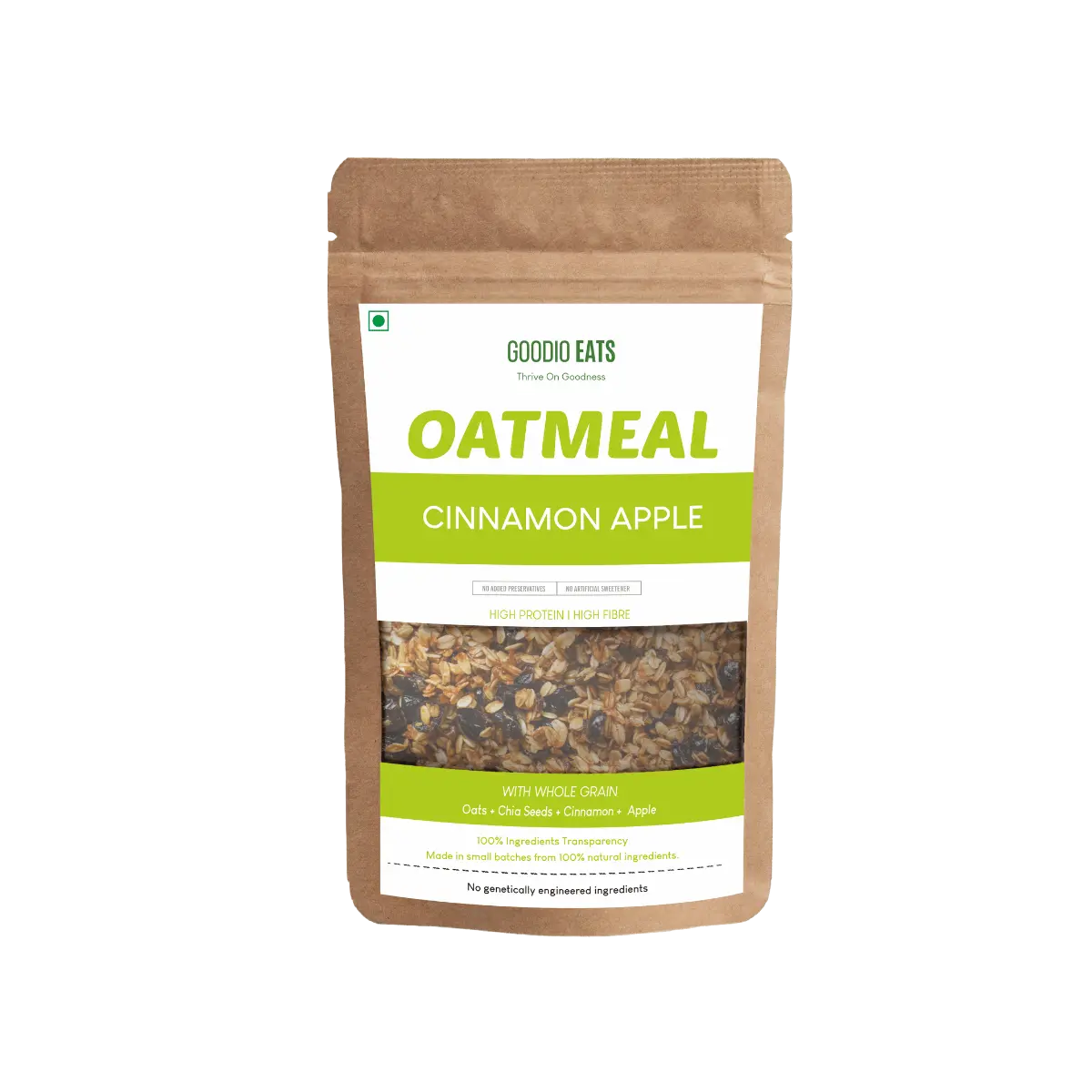 Healthy Cinnamon Apple Oatmeal served with fresh fruit